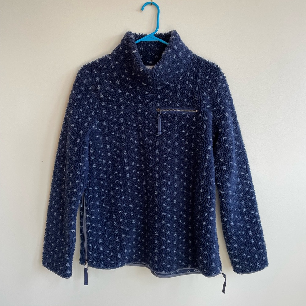 L.L.Bean signature womens fleece pullover. Birdseye print. Size small.